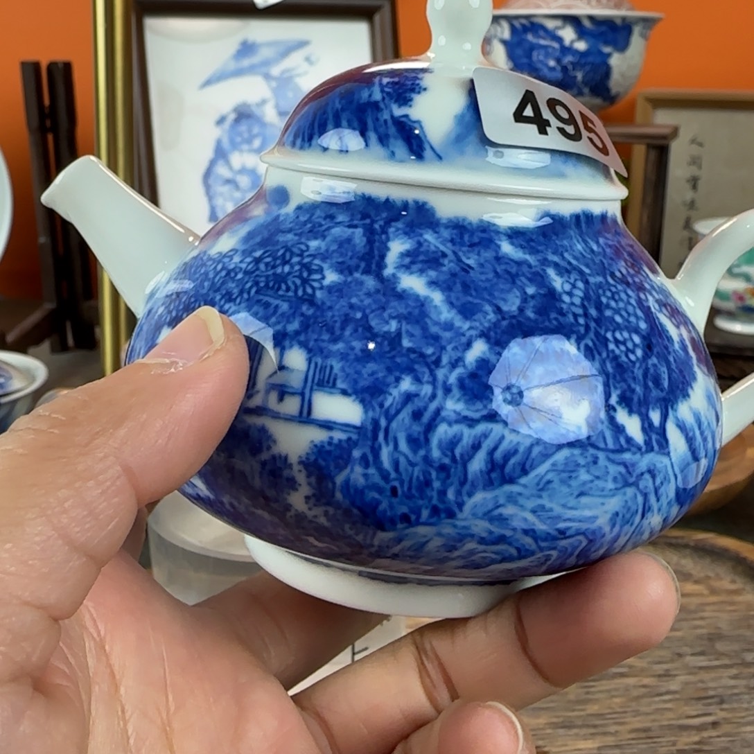瓷片景德镇手绘青花茶器495