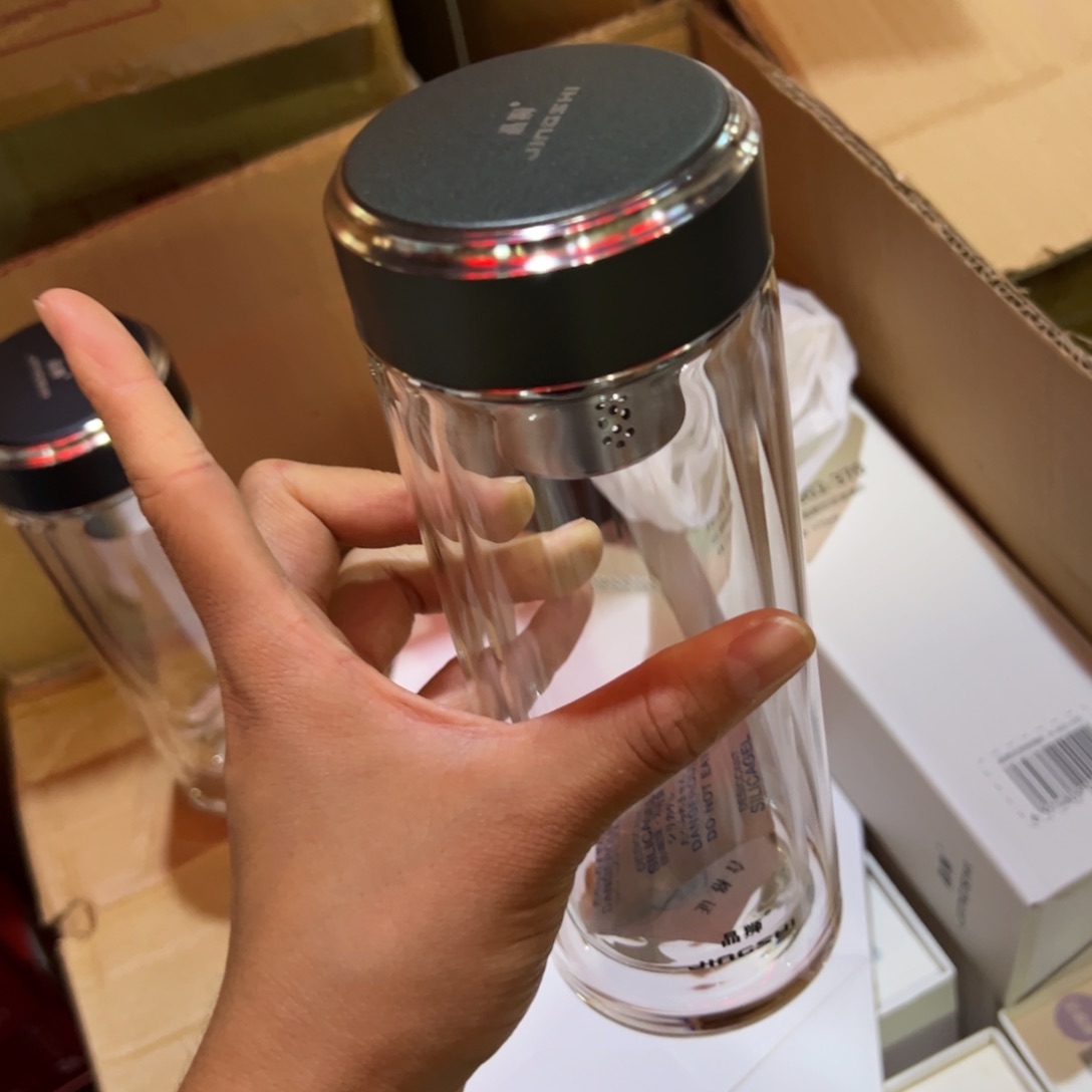 晶双层玻璃杯370玻璃杯橄榄绿色370