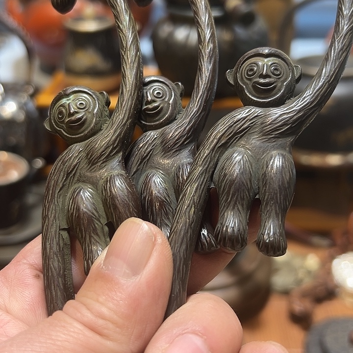 御***烤铜中古工艺品摆件