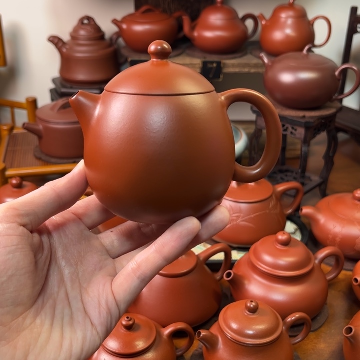 3***5紫砂茶壶龙蛋230cc朱泥