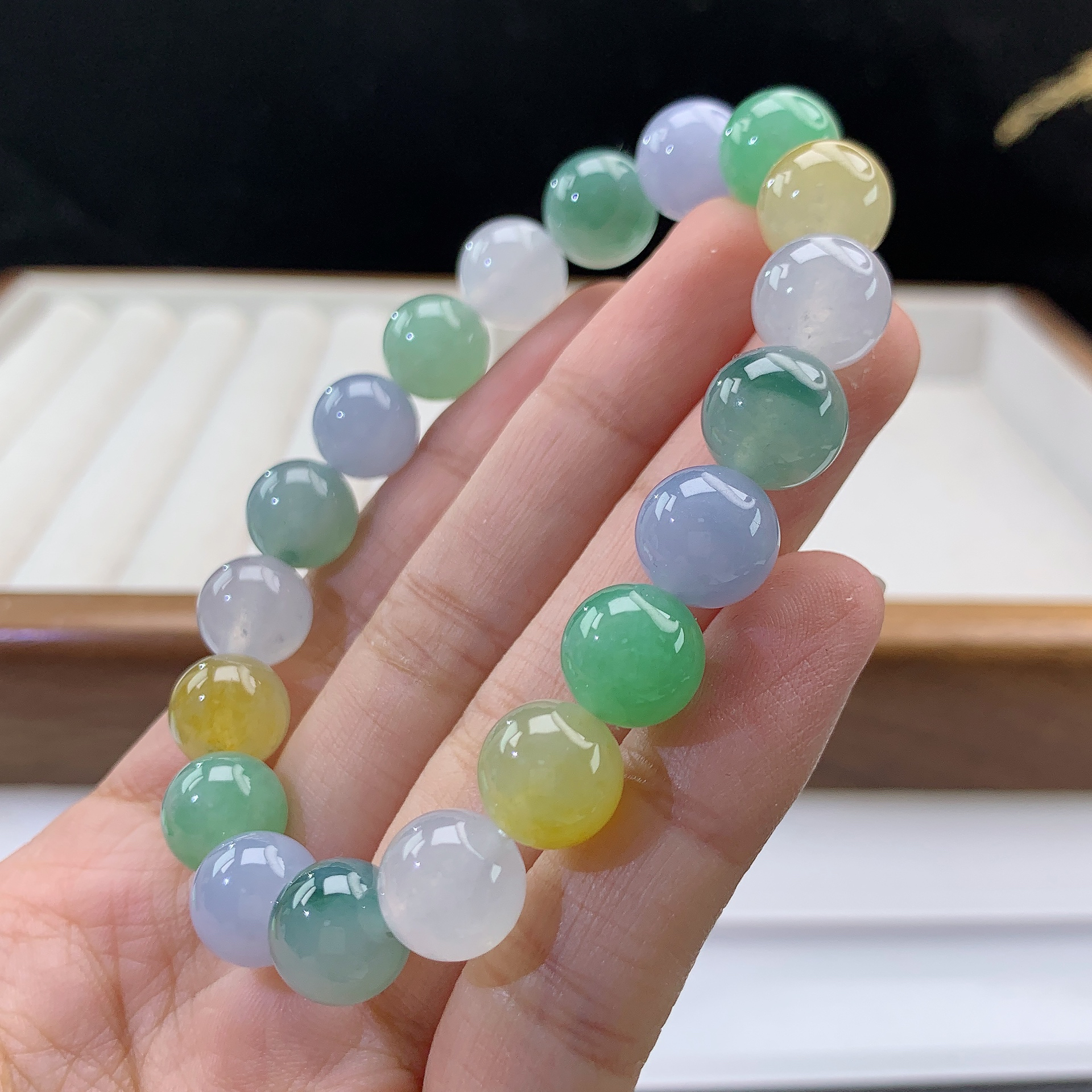 12.17-26-缅甸天然翡翠A货 女款多宝手串尺寸:10mm 19颗粒