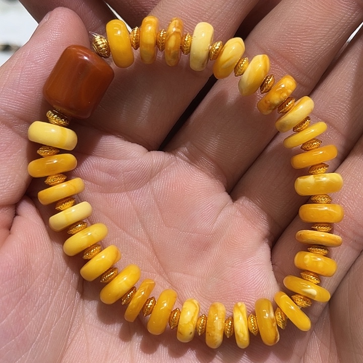 蜜蜡未镶嵌手链东西特别好