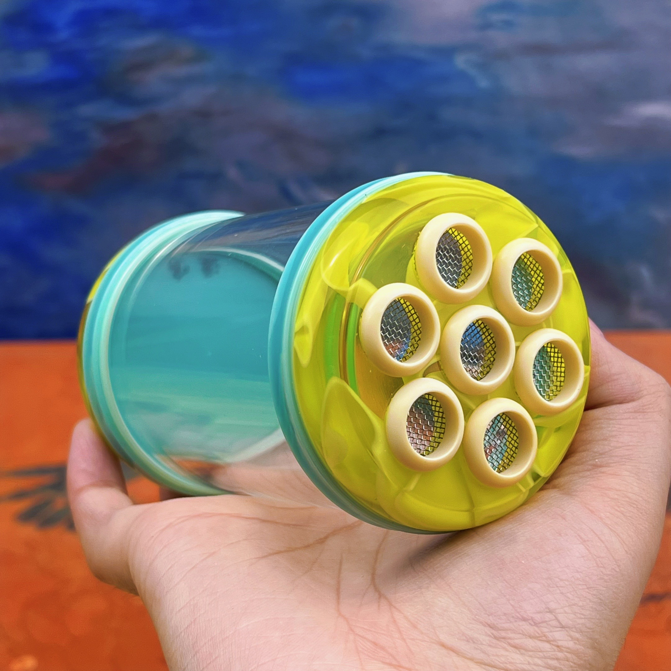 甜甜文玩-60绿水草蝈蝈罐荧光色系很漂亮虫具