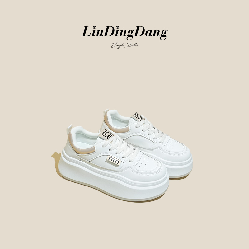【刘叮咚女鞋】厚底松糕小白鞋女秋季2024新款百搭女鞋运动休闲板