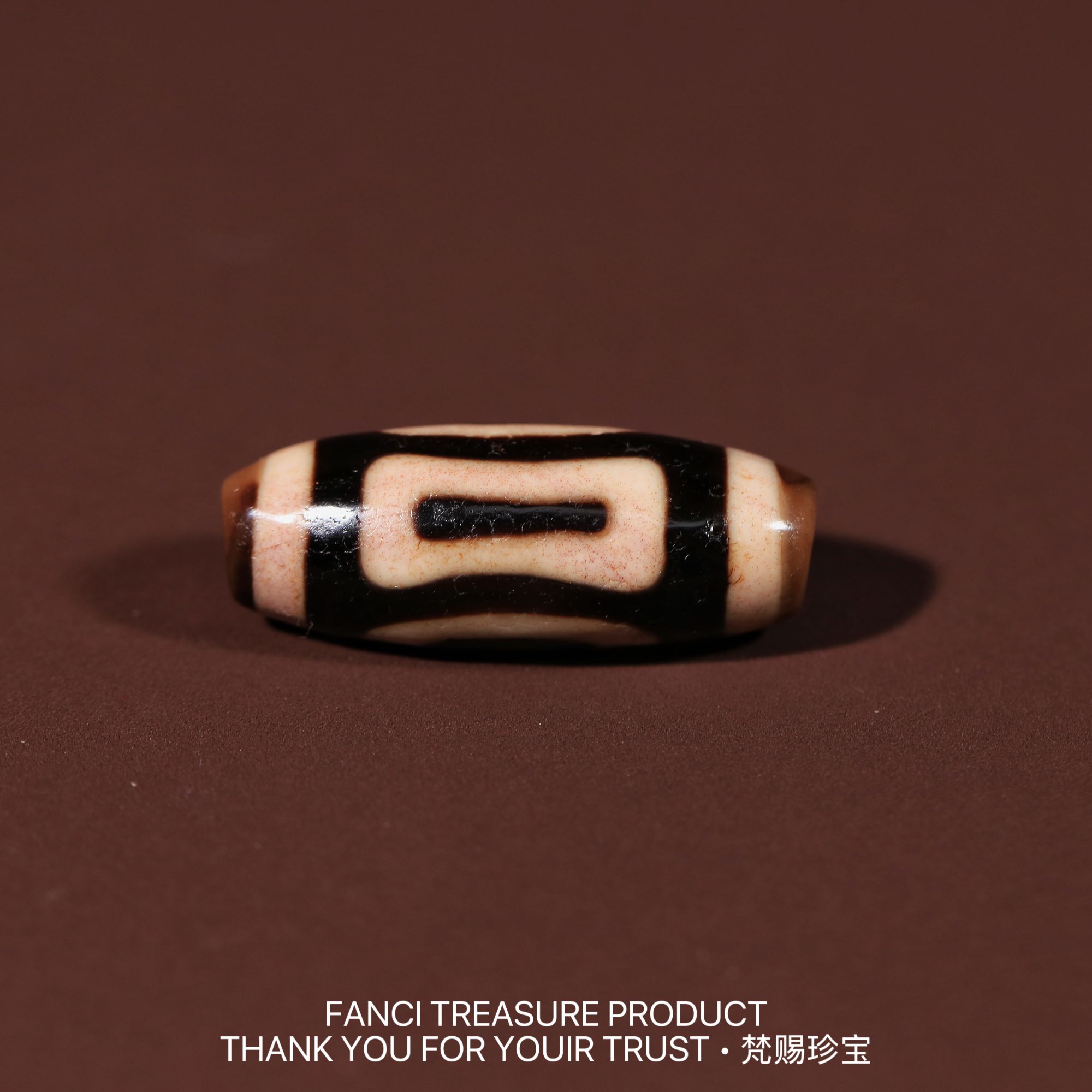 梵赐珍宝·【行运任晓攀老超顶料满砂】双T地35.6x12.9mm天珠