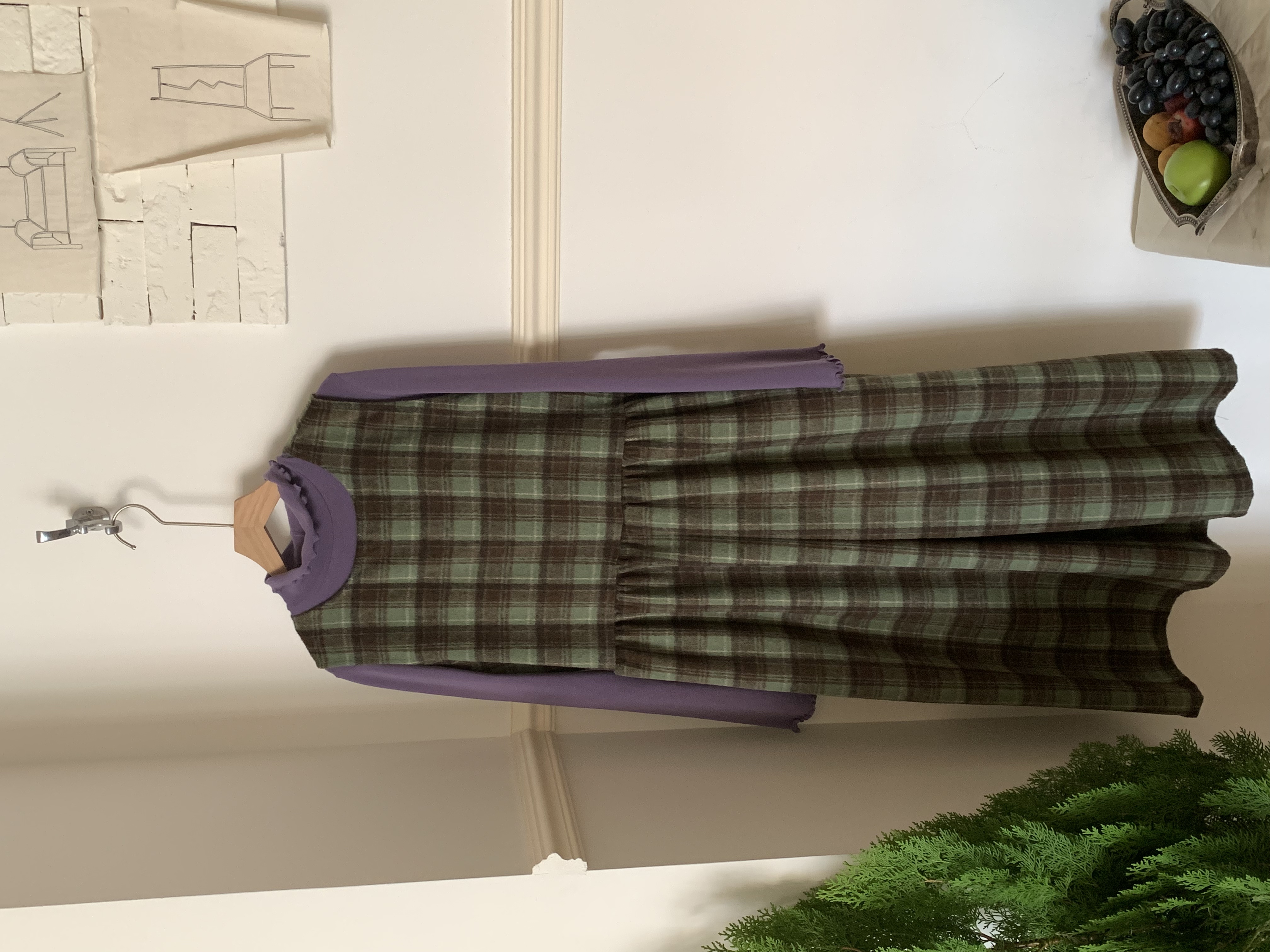 秋屿moment 百搭休闲叠穿格子无袖连衣裙