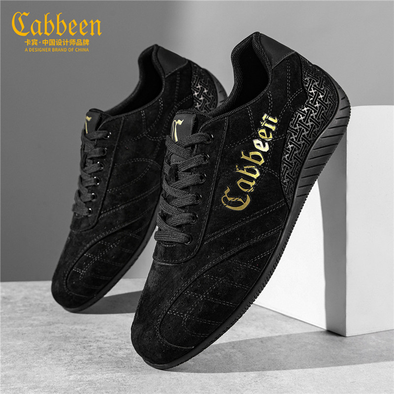 卡宾男鞋2025秋季新款休闲鞋潮流运动平底复古百搭板鞋拼色德训鞋