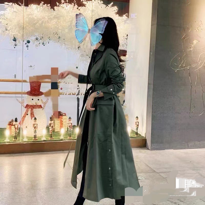 全新未使用 DIOR/迪奥 军绿色长款 风衣36码 