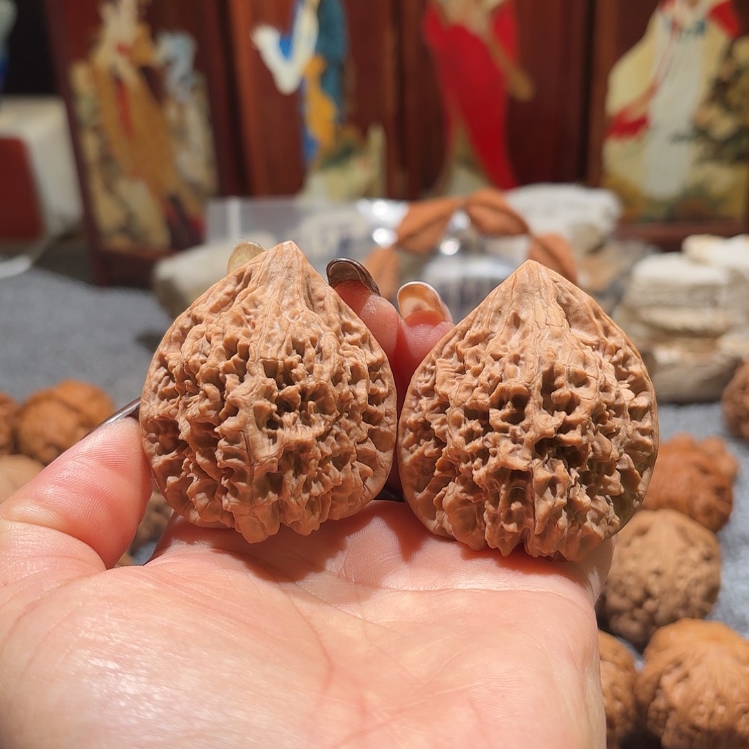 核桃文玩核桃麒麟纹大官帽