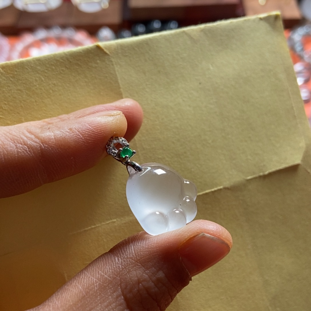 石英质玉颈饰银S925镶嵌