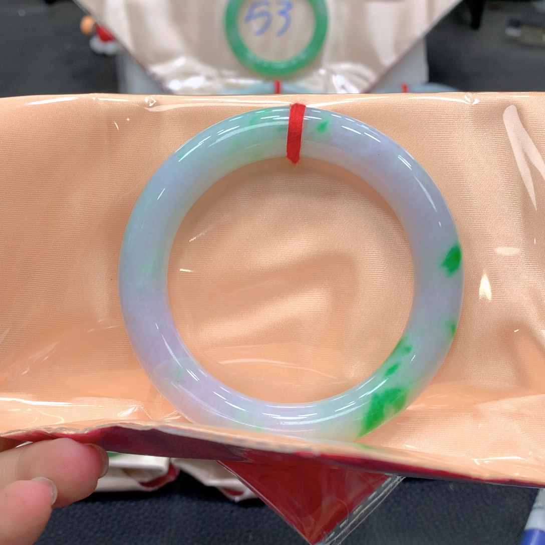 翡翠未镶嵌手镯56圆