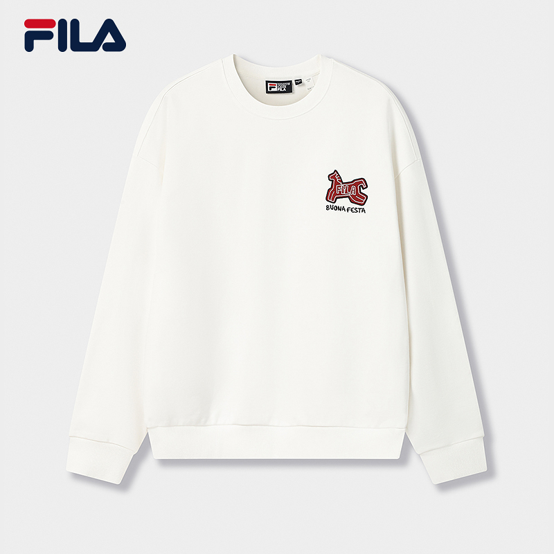 FILA马上起飞抓马卫衣斐乐情侣套头卫衣26春新年宽松纯棉针织上衣
