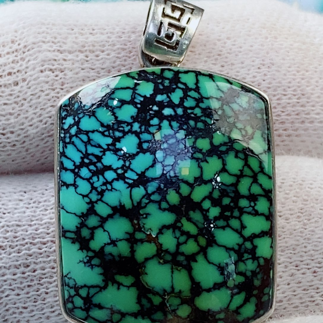 银S925镶嵌绿松石原矿无优化