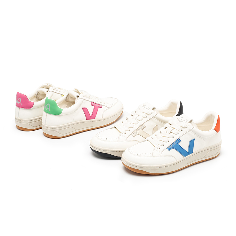 39203-1春鞋时尚牛皮德训鞋女板鞋百搭厚底低帮休闲鞋系带小白鞋