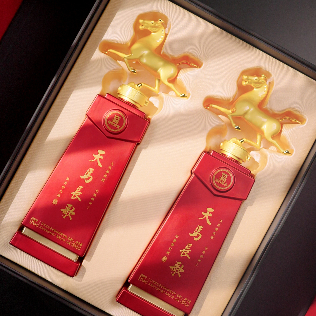 皇台天马长歌白酒礼盒500ml*2双瓶装商务年货中秋礼品酒52度1000
