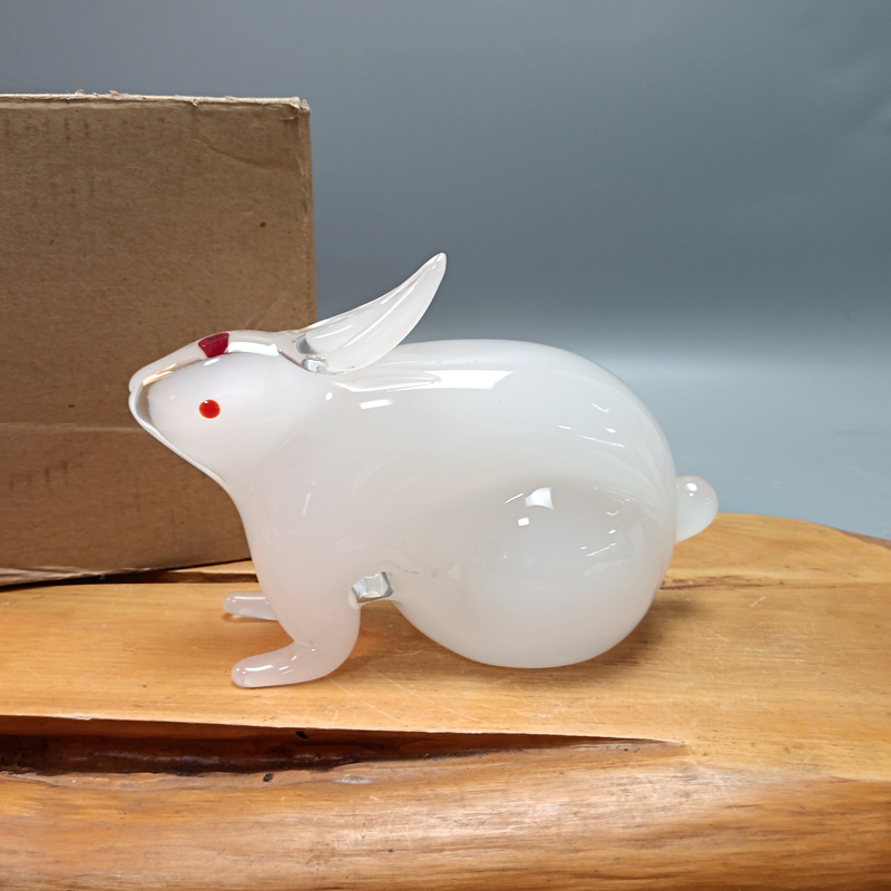 7号聚琉璃小白兔摆件工艺品可爱