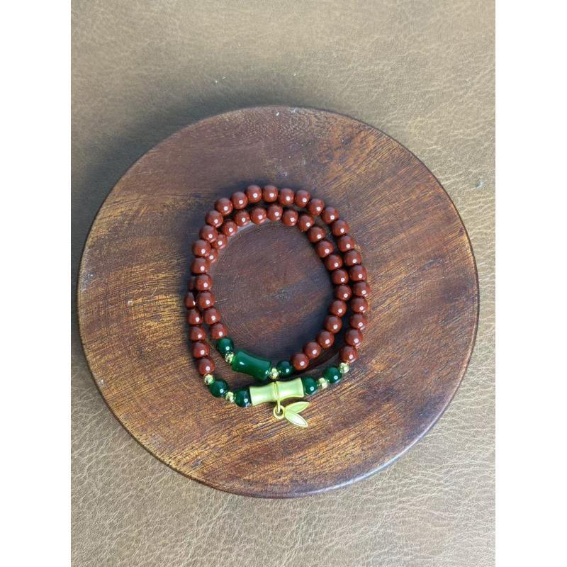 含辰砂工艺品MTYC 007 天然朱砂辰砂+竹节挂饰（无礼盒）