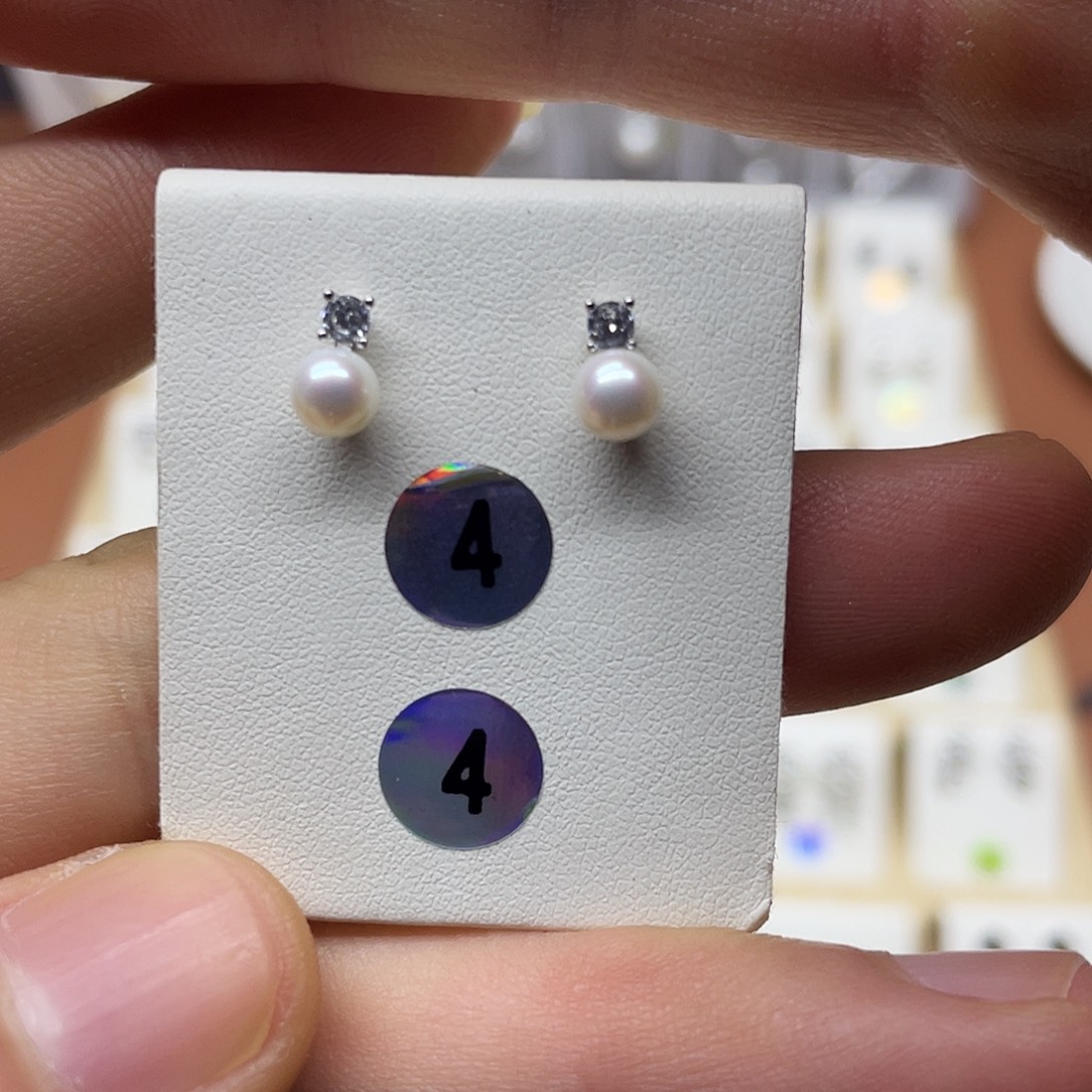 淡水珍珠耳饰银S925镶嵌