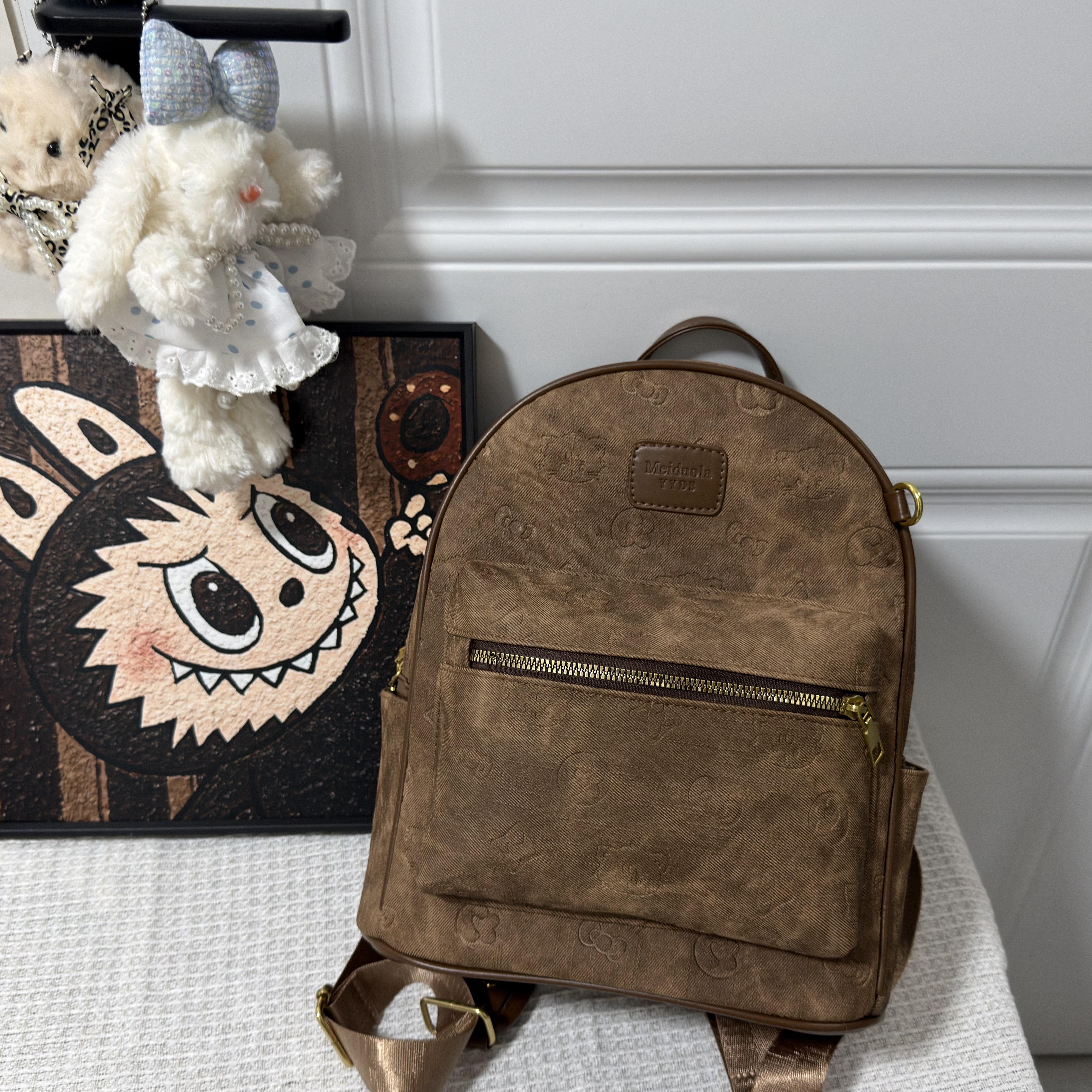 复古晕染压痕工艺大双肩