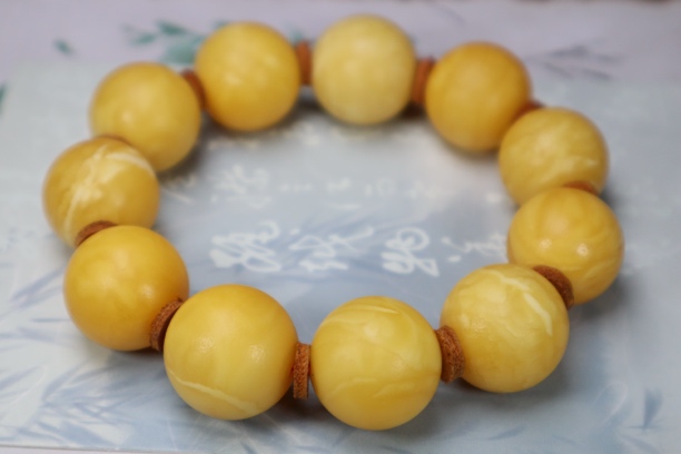 【青希珠宝】天然琥珀蜜蜡圆珠手串尺寸20.1mm