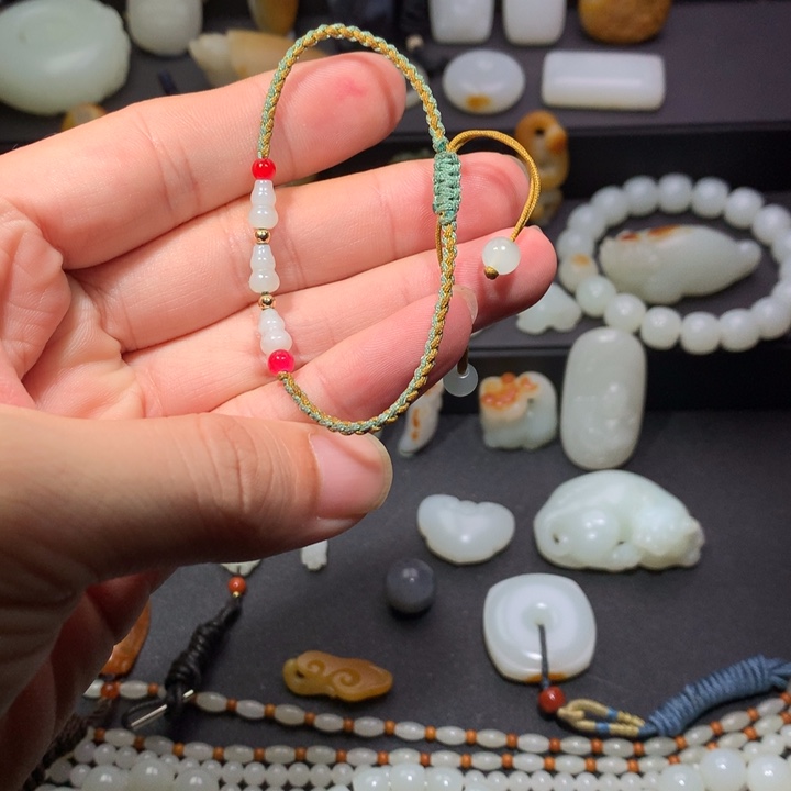 和田玉未镶嵌颈饰  大放漏玉葫芦手链 慎拍不退不换