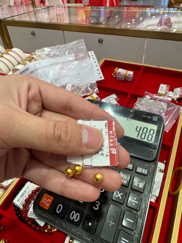 时尚足金999 卡6 3颗 古法