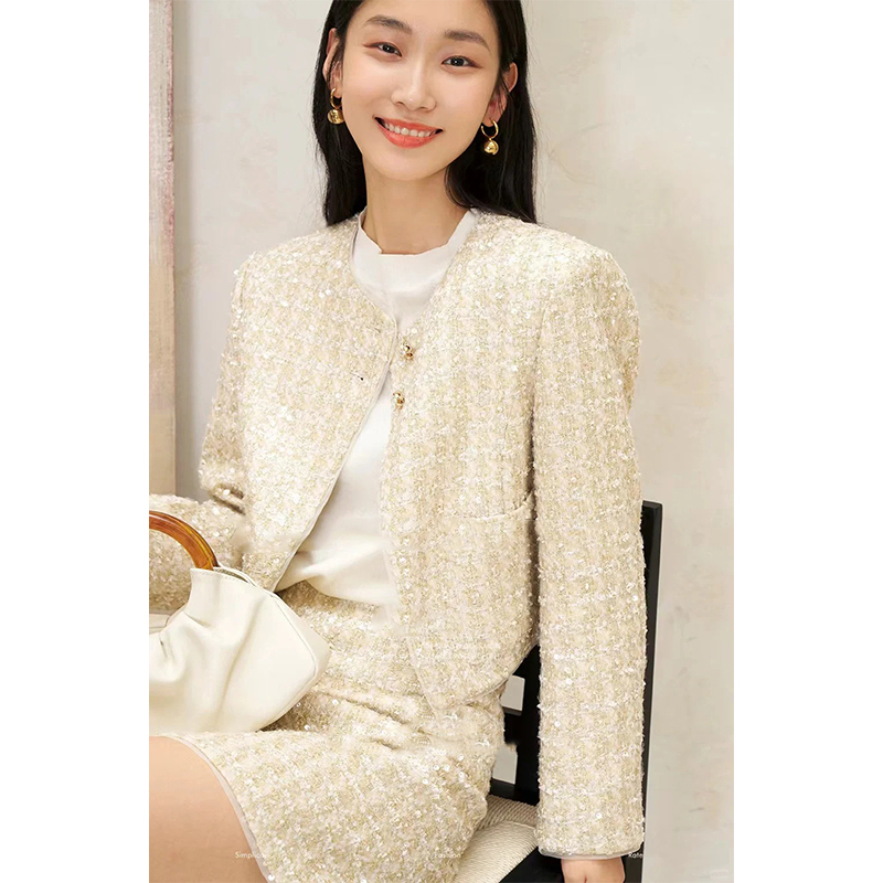 【TA】千金风洋气时髦小香风外套2025春季新款撤柜女装