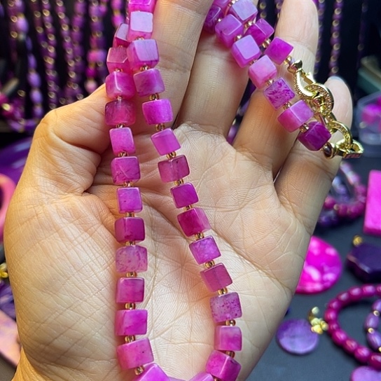 非金属卡8粉丝绒方糖项链