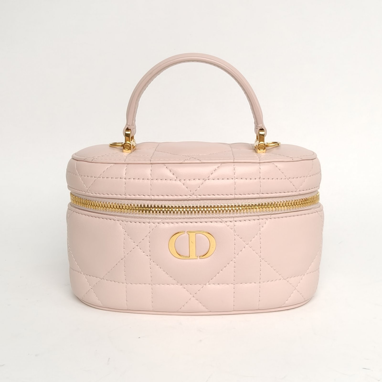 99新 DIOR/迪奥 【娇】粉色皮革S 金扣 2024 30化妆包 028947