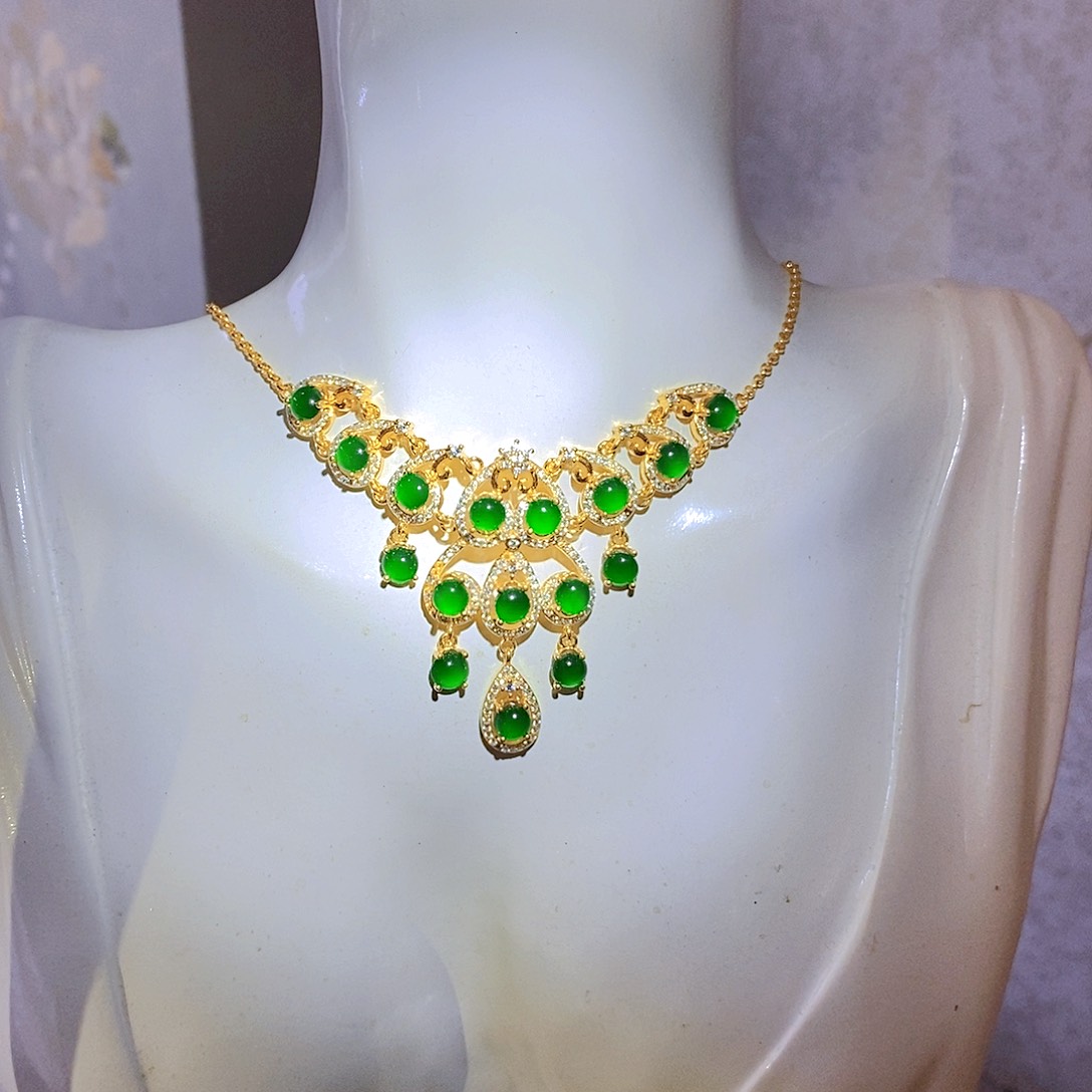 吊坠(不含链)银S925镶嵌翡翠