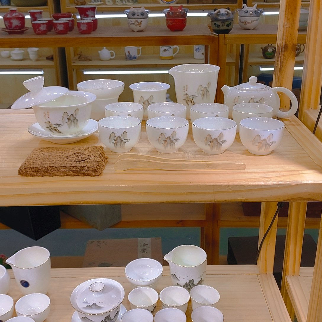 【不止】羊脂玉瓷茶具套装