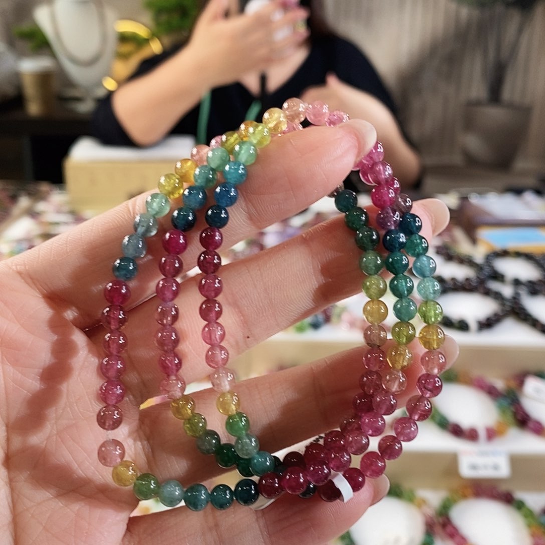 手串未镶嵌碧玺G2353三圈颜色微差