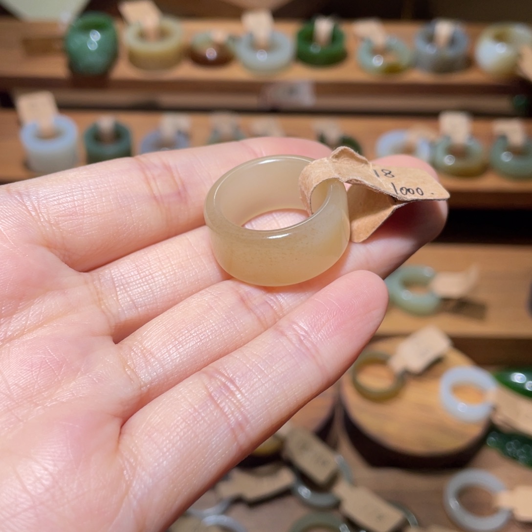 和田玉戒指未镶嵌吴**-18.0