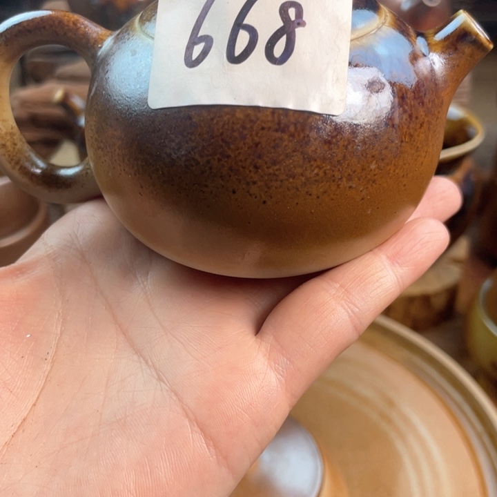 杯戴建水紫陶白泥柴烧壶