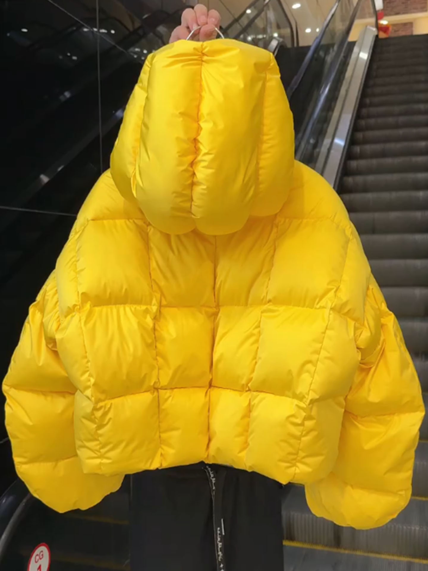 巨好看韩系黄色短款棉衣棉服女2025冬新款连帽小个子高级感厚外套