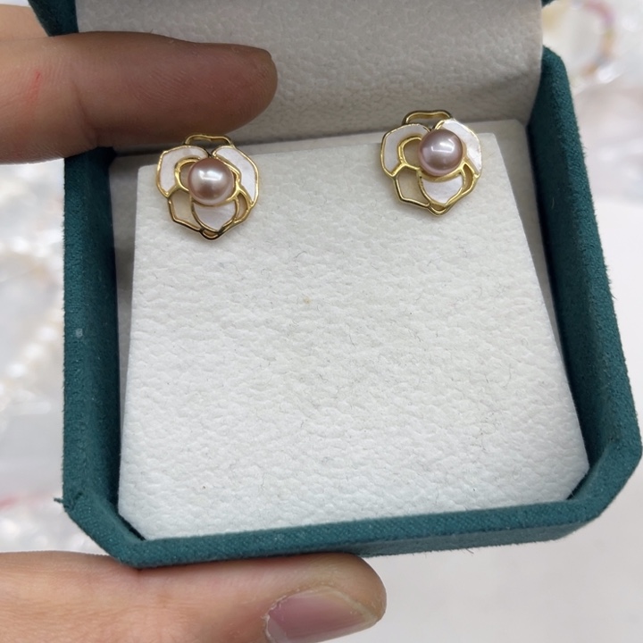 颈饰银S925镶嵌淡水珍珠山