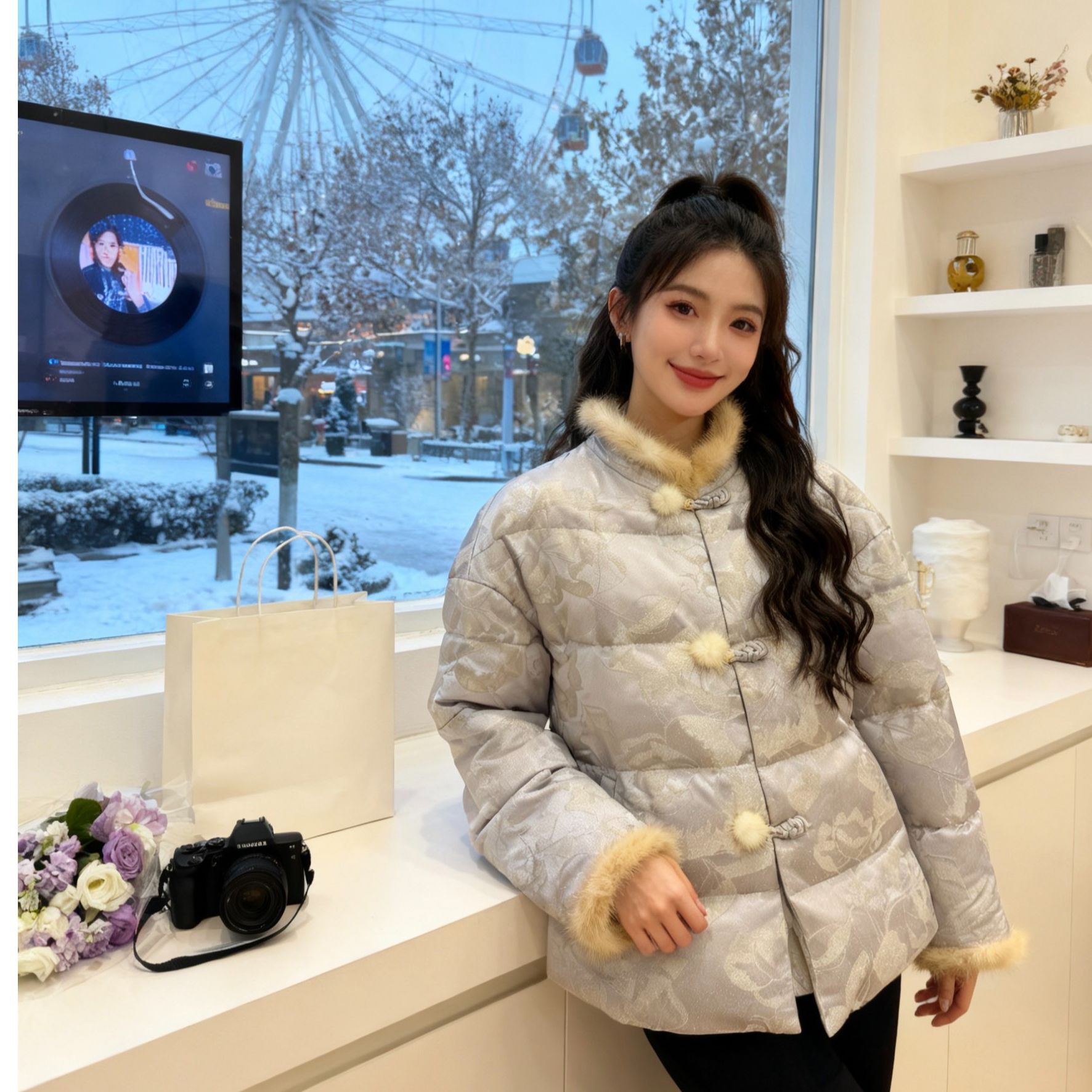 （已开价）2025新款新中式对襟立领保暖羽绒上衣