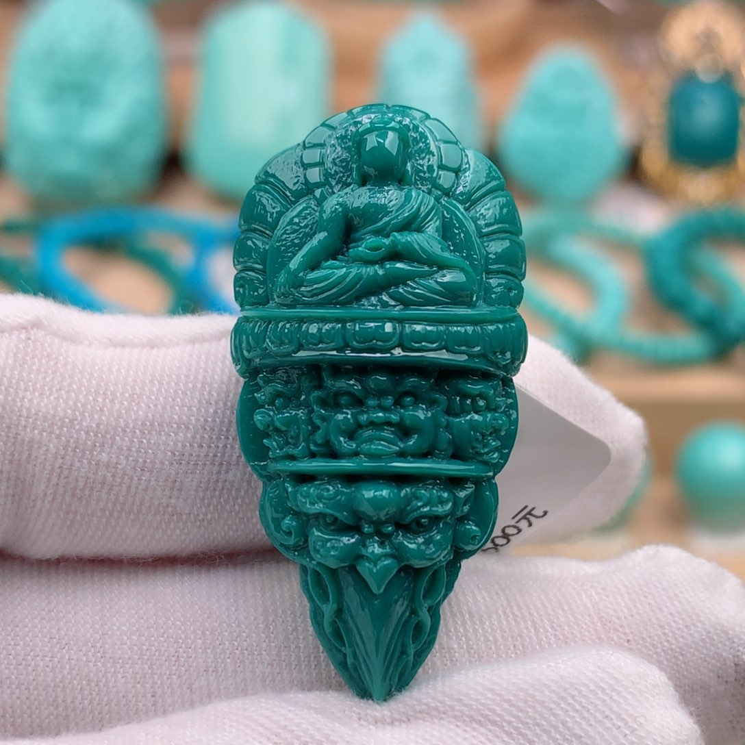 绿松石珠宝奇石未镶嵌金刚杵