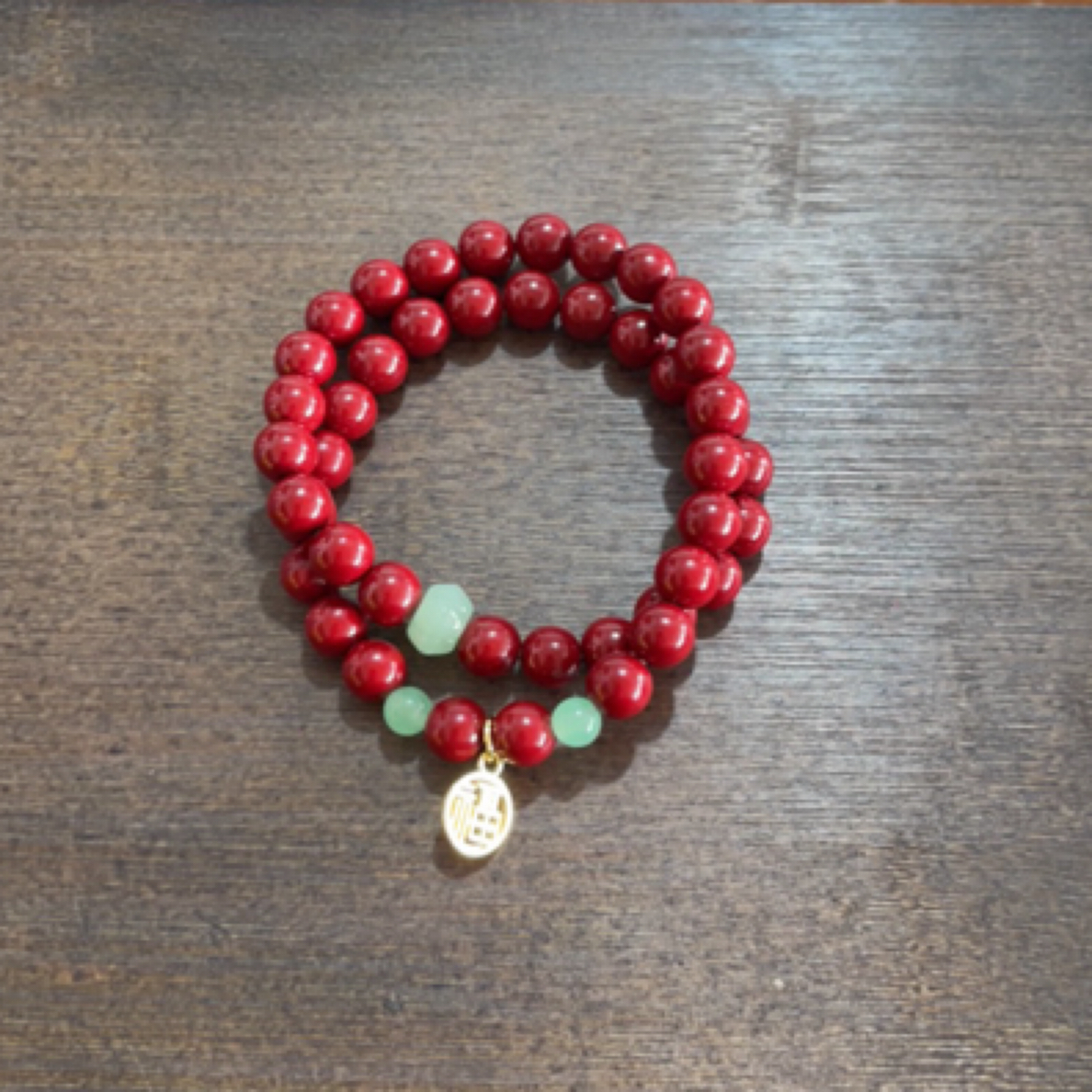 含辰砂工艺品含辰砂工艺品朱砂红 双圈手串（无礼盒）