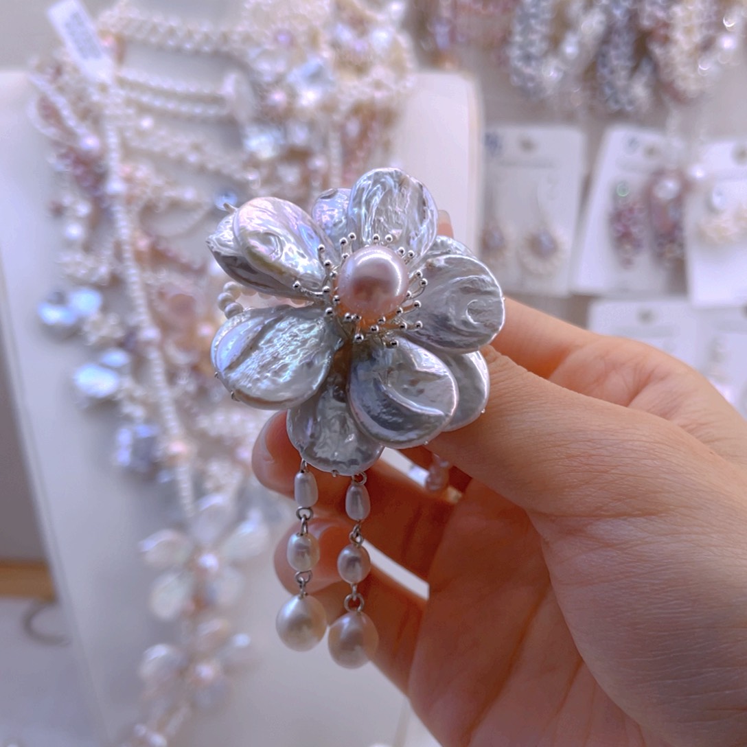 未镶嵌耳饰淡水珍珠吊坠