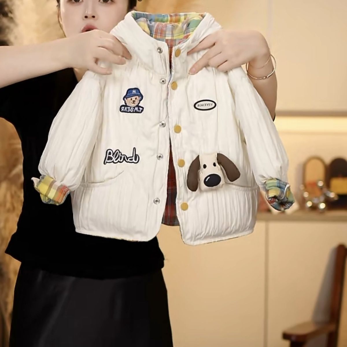 儿童冬装棉服2025新款儿童款加厚二棉外套男孩冬季女童两面穿棉服