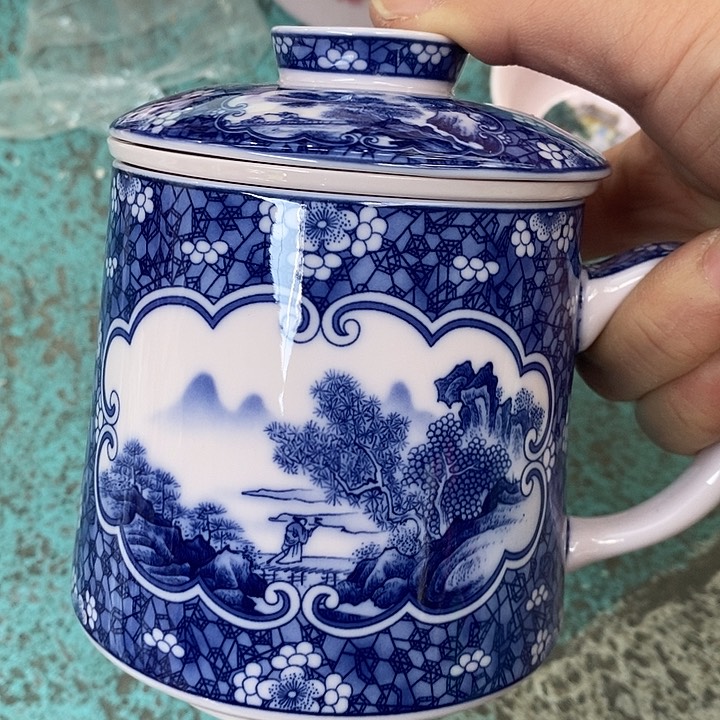 摆件陶红稀土冰梅办公杯