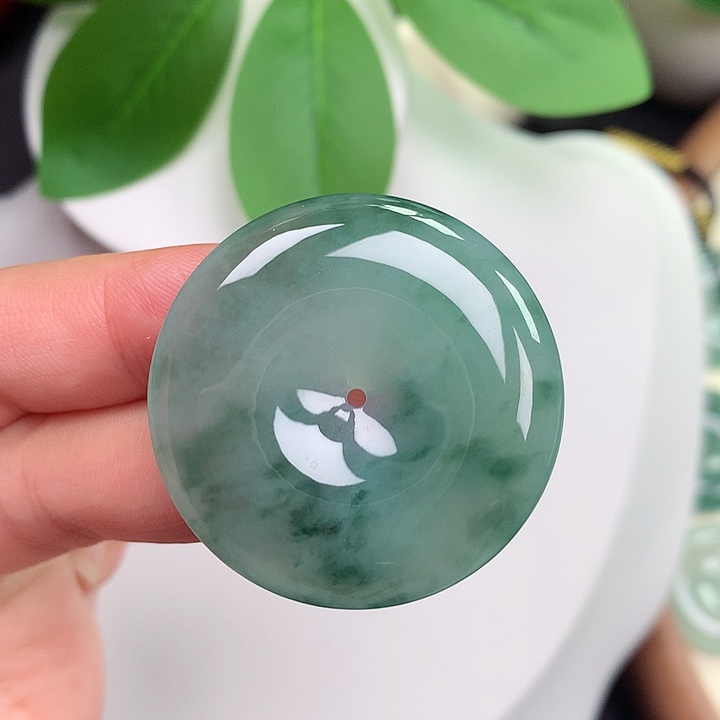 颈饰未镶嵌翡翠平安扣 35.2x6.3mm