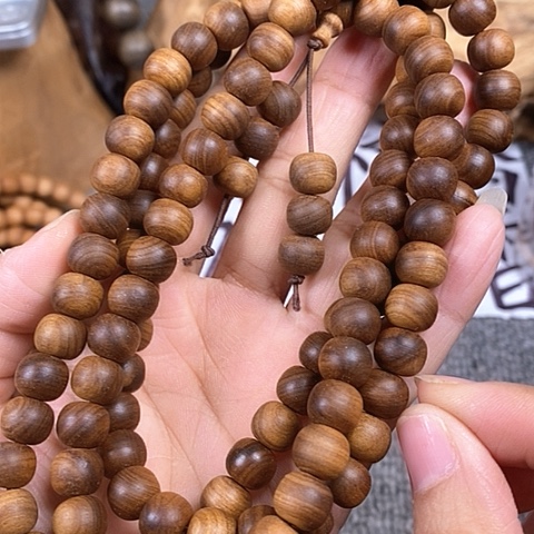檀香木手串/手链老山檀香黑肉树头老料8/9/108老型珠沉水