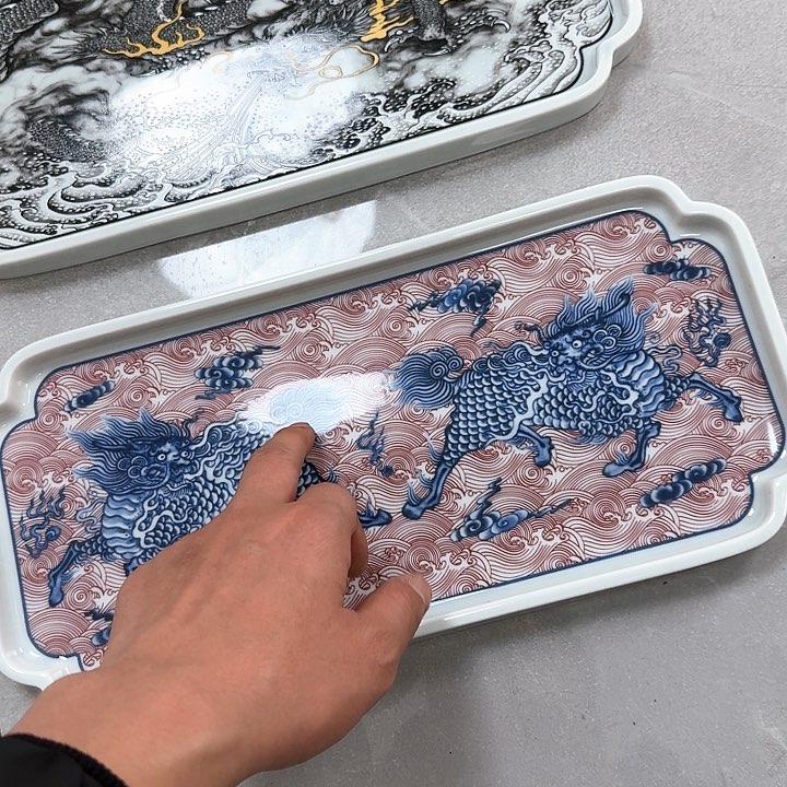 杯麒麟踏浪干泡台景德镇