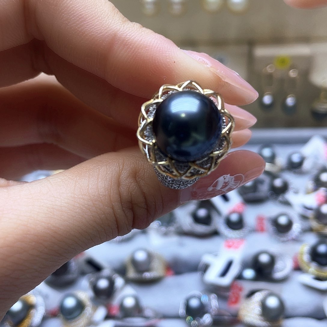 海水珍珠戒指银S925镶嵌