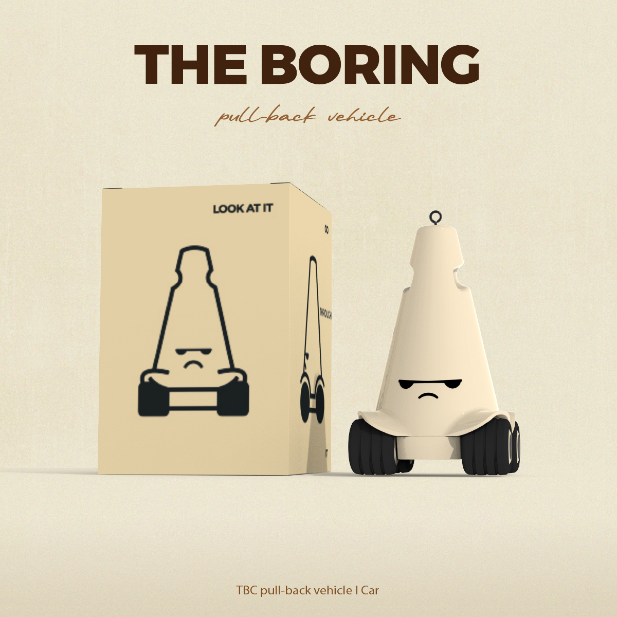  TBC 原创设计 无聊白手办摆件潮玩雪糕筒模型回力玩具车