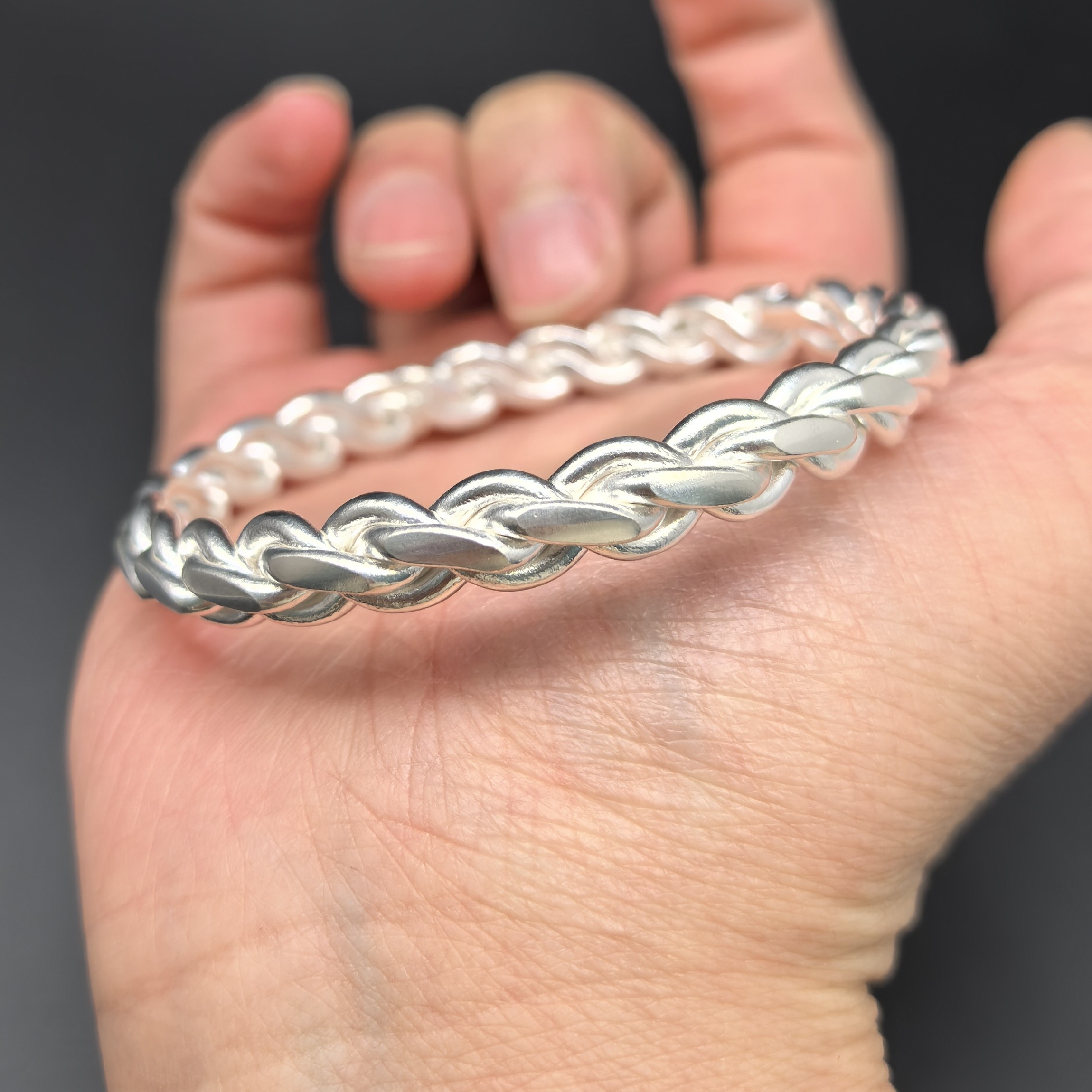 足银手镯 足银小香风手镯 私人定制 纯手工制作  时尚潮流百搭