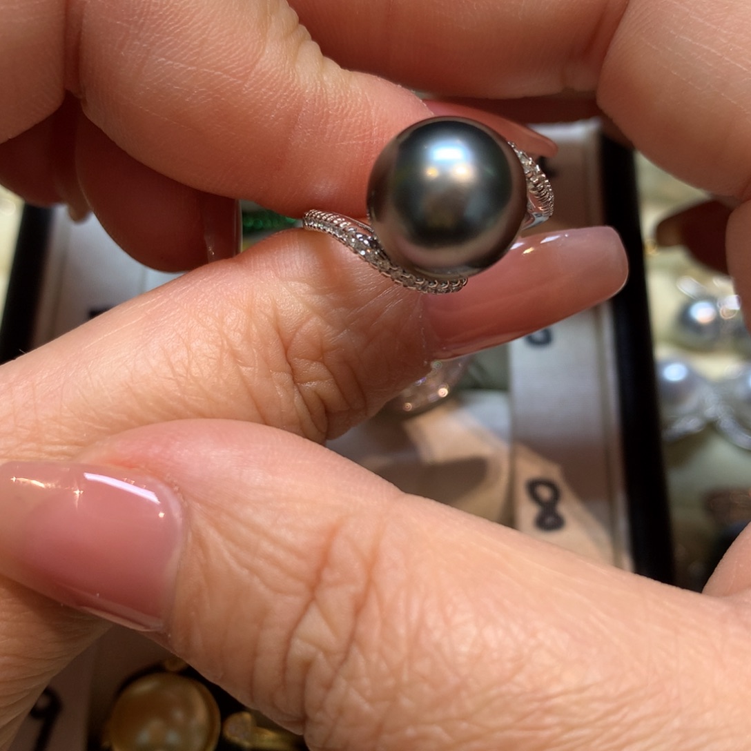 海水珍珠戒指银S925镶嵌
