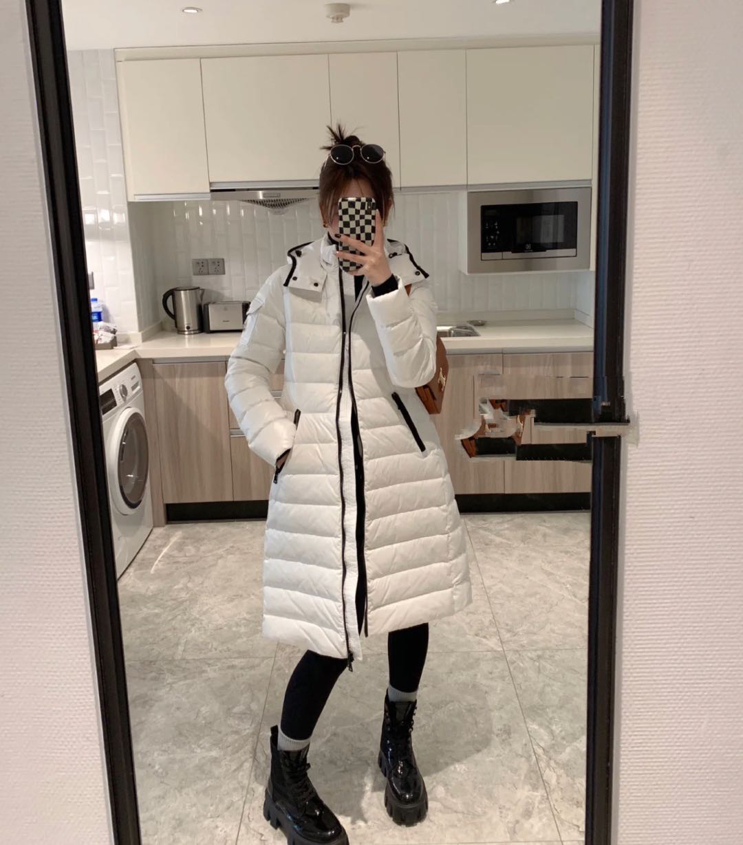 99新 MONCLER  bb1018 Moka系列可拆卸风帽保暖长款羽绒服 0码 